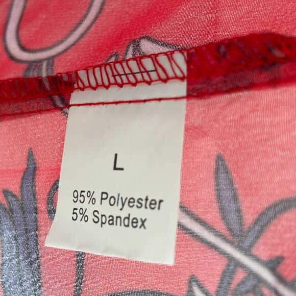 Red Purple Floral Kimono Size L  Mesh Sheer Bohemian Colorful Beach Swim Cover - Picture 3 of 4